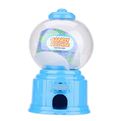 Retro-style plastic candy machine filled with jelly beans.