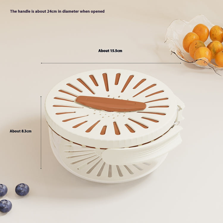 Fruit Drain Basket With Lid Vegetable Washing Bowl Kitchen Gadgets