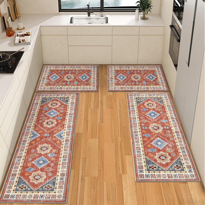 Boho Floral Kitchen Rug Set (4-Piece)