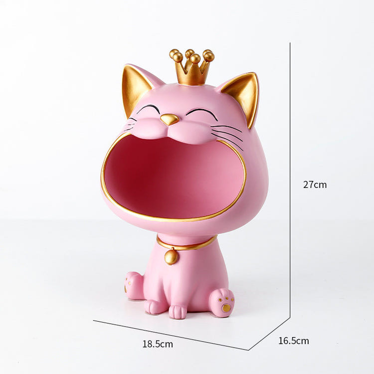 Lucky Resin Crown Cat Bigmouth Cat Storage