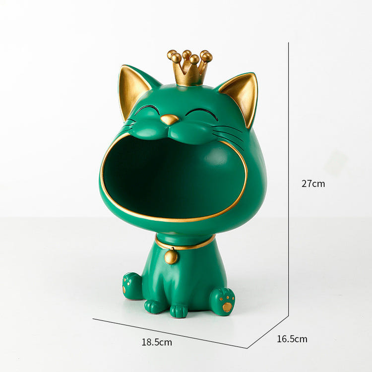 Lucky Resin Crown Cat Bigmouth Cat Storage