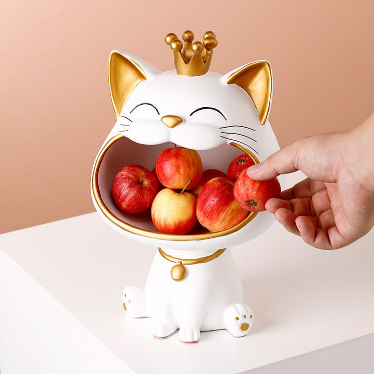 Lucky Resin Crown Cat Bigmouth Cat Storage