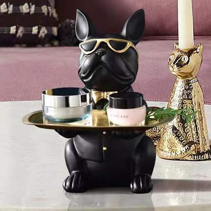 French Bulldog Tray Statue