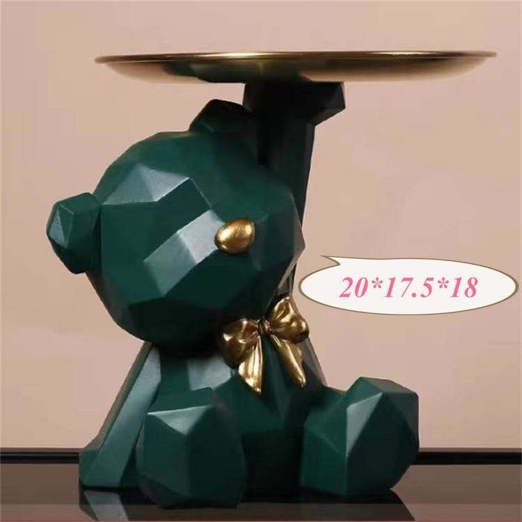 Geometric Resin Storage Box Crafts Geometric Bear Resin Desk Decoration