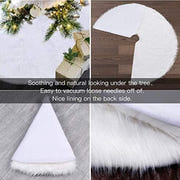 YEAHOME 48 Inch White Faux Fur Christmas Tree Skirt