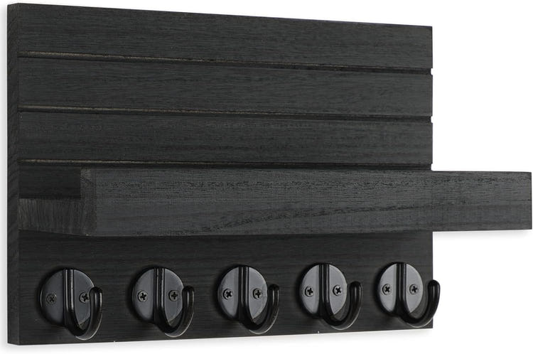 Wall Key and Mail Holder with Shelf