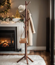 Pipishell Sturdy Wooden Coat Tree with 8 Hooks