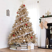 YEAHOME 48 Inch White Faux Fur Christmas Tree Skirt