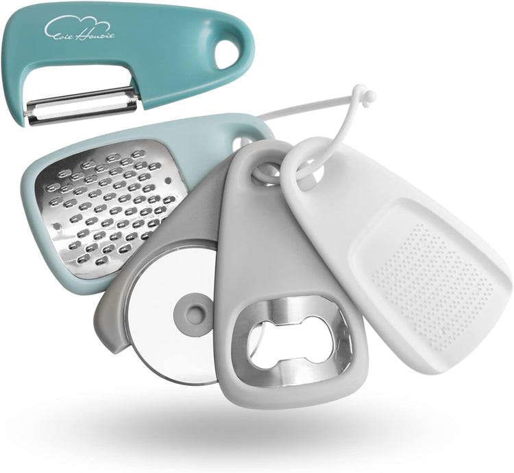5 Piece Kitchen Tools Set with Grater Peeler Opener and Cutter