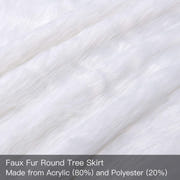 YEAHOME 48 Inch White Faux Fur Christmas Tree Skirt