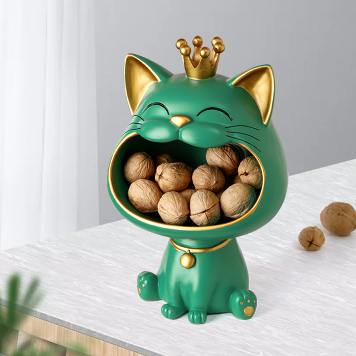 Lucky Resin Crown Cat Bigmouth Cat Storage