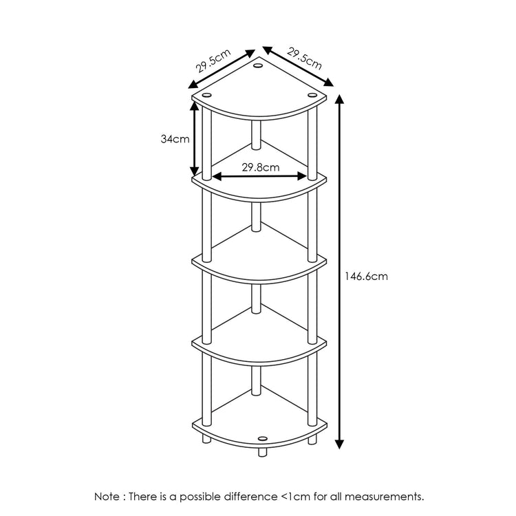 Furinno Turn-N-Tube 5 Tier Corner Display