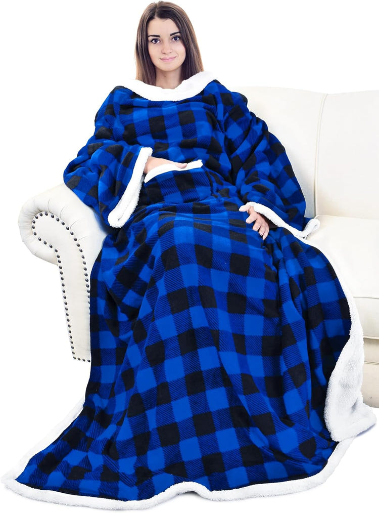 Catalonia Sherpa Wearable Blanket with Sleeves Arms