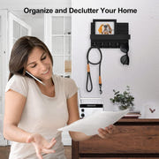 Wall Key and Mail Holder with Shelf