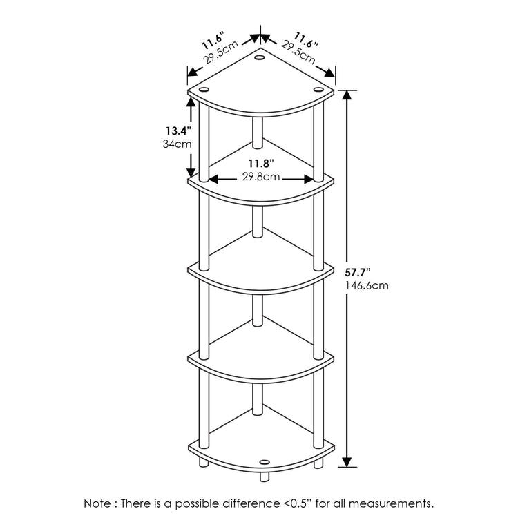 Furinno Turn-N-Tube 5 Tier Corner Display