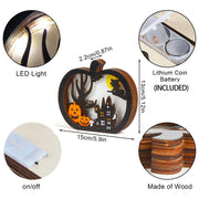 FOIMAS Light-Up Halloween Wooden Pumpkin Sign