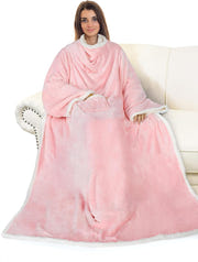 Catalonia Sherpa Wearable Blanket with Sleeves Arms