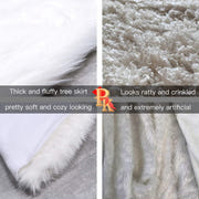 YEAHOME 48 Inch White Faux Fur Christmas Tree Skirt