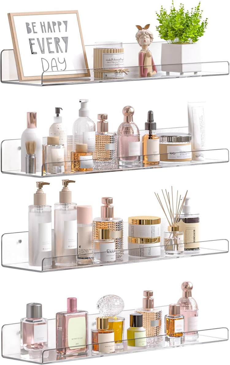Acrylic Shelves for Wall Decor, 15" Display Shelf
