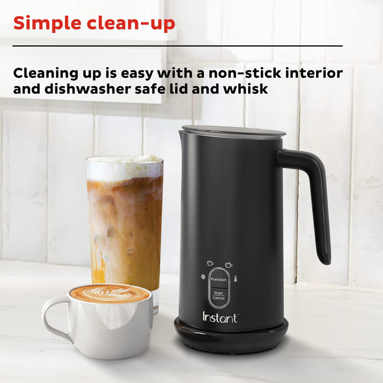 Instant Pot Milk Frother, 4-in-1 Electric Milk Steamer 500W, Black