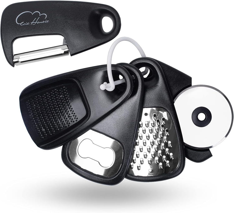 5 Piece Kitchen Tools Set with Grater Peeler Opener and Cutter