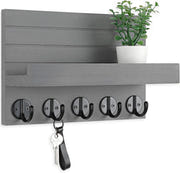 Wall Key and Mail Holder with Shelf