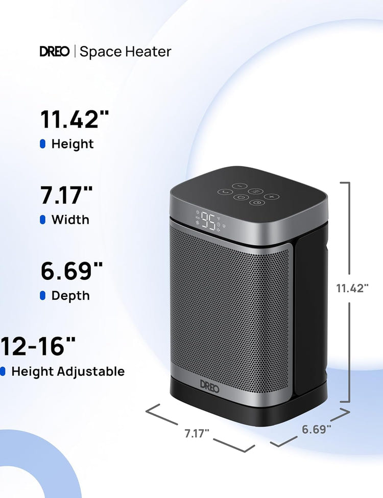 Dreo Space Heater, 1500W Portable Electric Heaters for Indoor Use