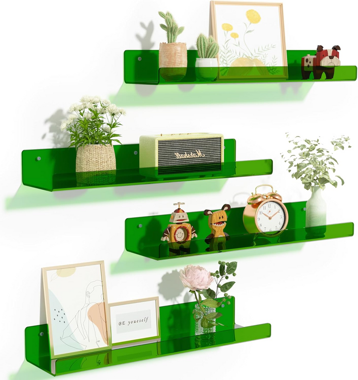 Acrylic Shelves for Wall Decor, 15" Display Shelf