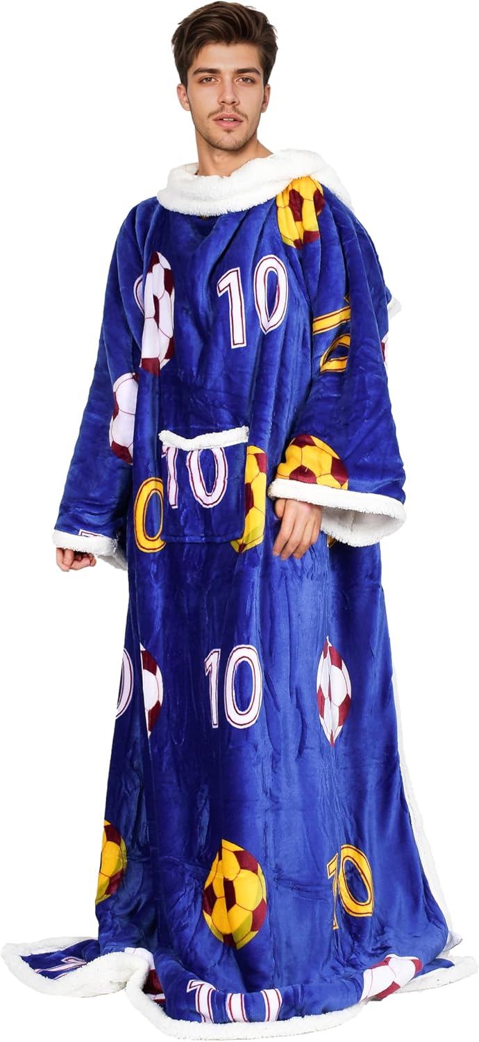 Catalonia Sherpa Wearable Blanket with Sleeves Arms