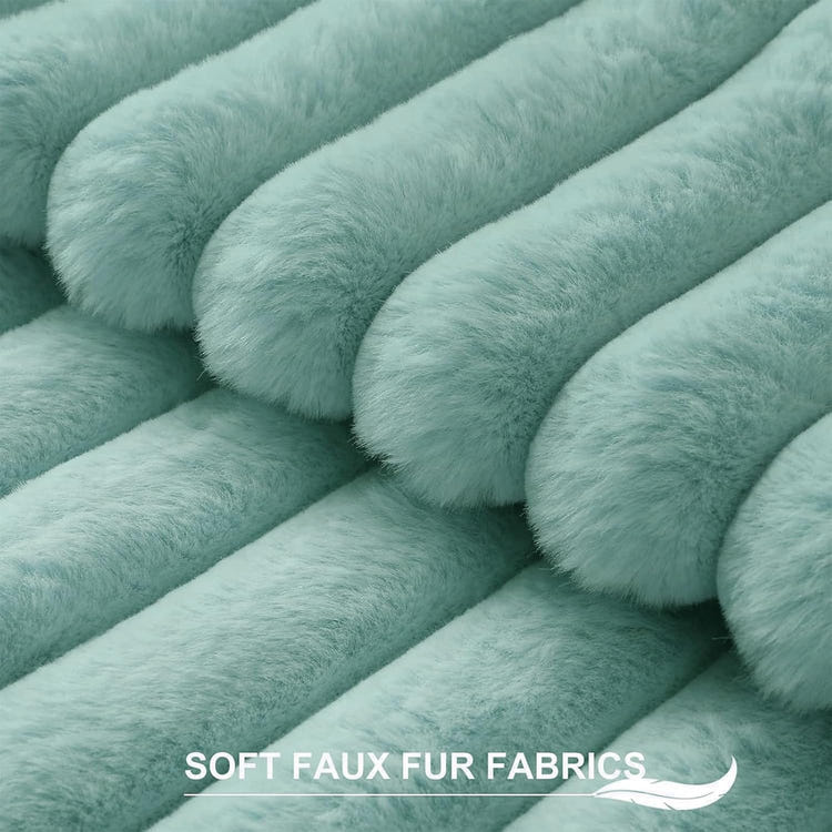 Pallene Faux Fur Plush Throw Pillow Covers 18x18 Set of 2