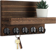 Wall Key and Mail Holder with Shelf