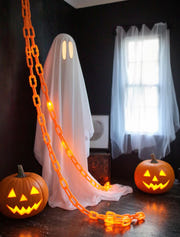 Halloween Battery-Operated Orange LED String Lights