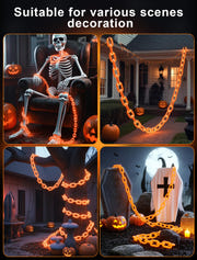 Halloween Battery-Operated Orange LED String Lights