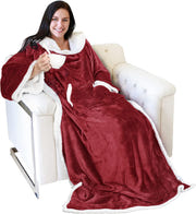 Catalonia Sherpa Wearable Blanket with Sleeves Arms