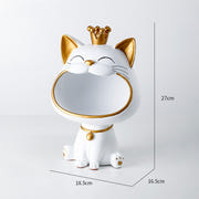 Lucky Resin Crown Cat Bigmouth Cat Storage