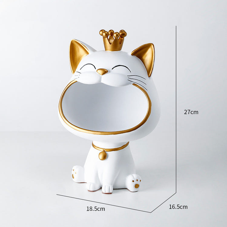 Lucky Resin Crown Cat Bigmouth Cat Storage