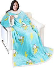 Catalonia Sherpa Wearable Blanket with Sleeves Arms