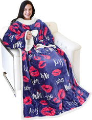 Catalonia Sherpa Wearable Blanket with Sleeves Arms