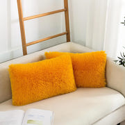 NordECO HOME 2 Pack Teal Faux Fur Cushion Covers 18 x 18 Inches