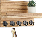 Wall Key and Mail Holder with Shelf
