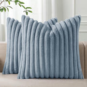 Pallene Faux Fur Plush Throw Pillow Covers 18x18 Set of 2