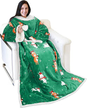 Catalonia Sherpa Wearable Blanket with Sleeves Arms