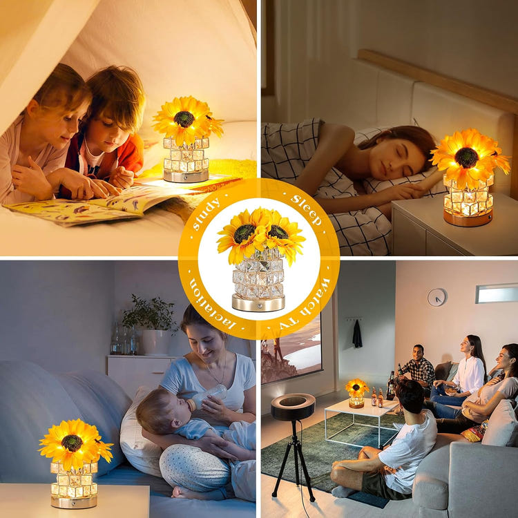Rechargeable Sunflowers Cordless Touch Table Lamp