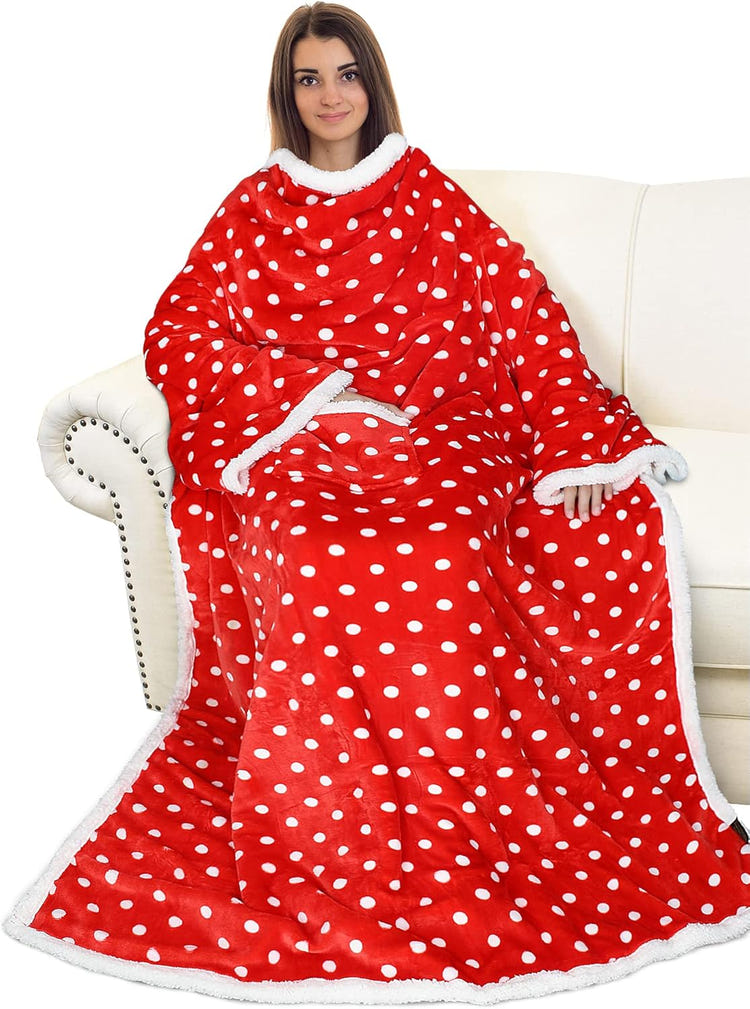 Catalonia Sherpa Wearable Blanket with Sleeves Arms
