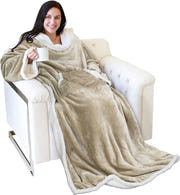 Catalonia Sherpa Wearable Blanket with Sleeves Arms