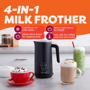Instant Pot Milk Frother, 4-in-1 Electric Milk Steamer 500W, Black