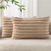 Pallene Faux Fur Plush Throw Pillow Covers 18x18 Set of 2