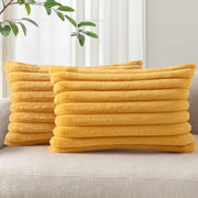 Pallene Faux Fur Plush Throw Pillow Covers 18x18 Set of 2