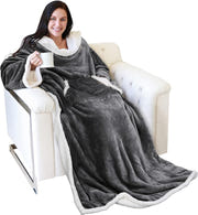 Catalonia Sherpa Wearable Blanket with Sleeves Arms