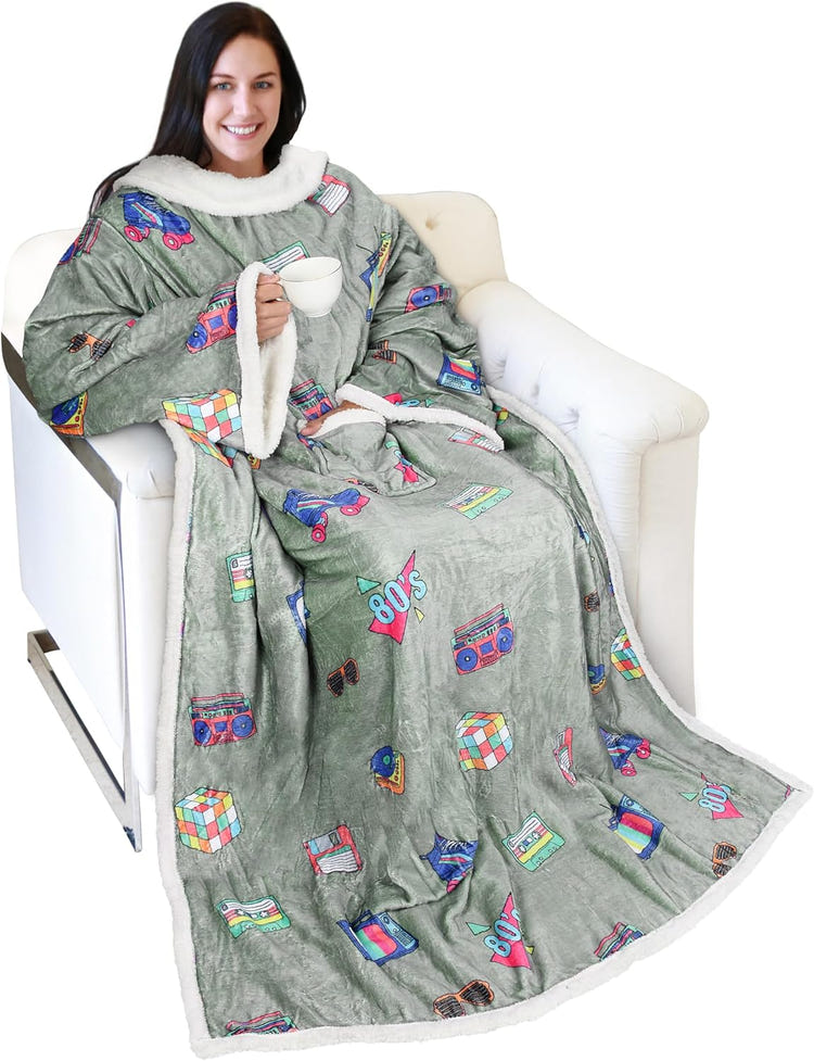 Catalonia Sherpa Wearable Blanket with Sleeves Arms